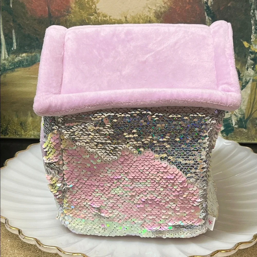 Sequin Plush Dog House with Puppy • Limited Edition